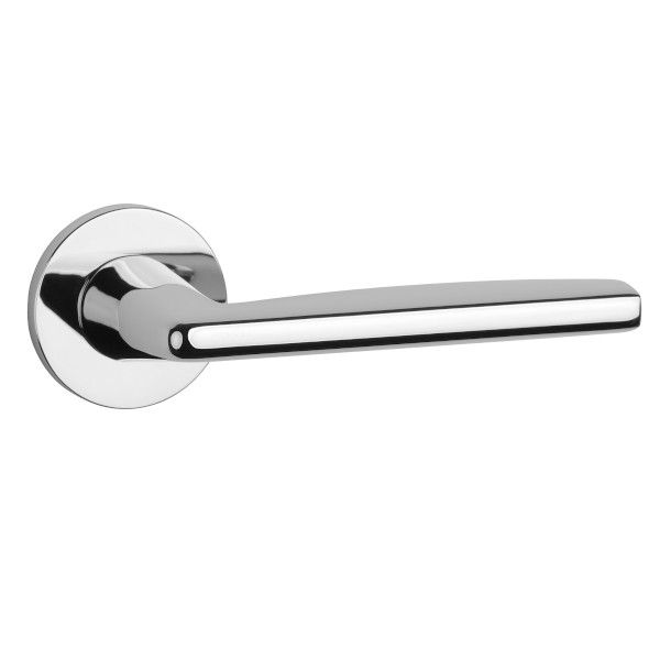 LUNA handle/rose set BAC, round rose, 7mm, chrome-plated polished 