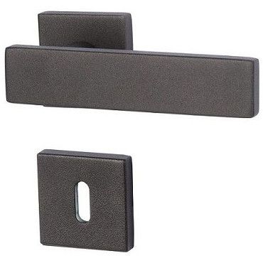 MALIBU Square-R handle set with square roses BB, black steel look
