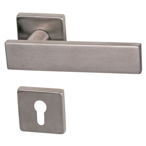 Malibu-Square handle/rose set .PZ, stainless steel