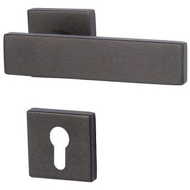 MALIBU Square-R handle set with square roses PZ, black steel look
