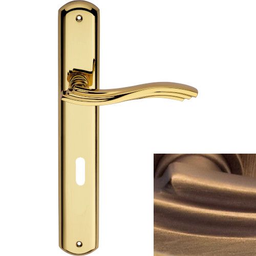 MARINA handle set with backplates BB/72mm, patine matt