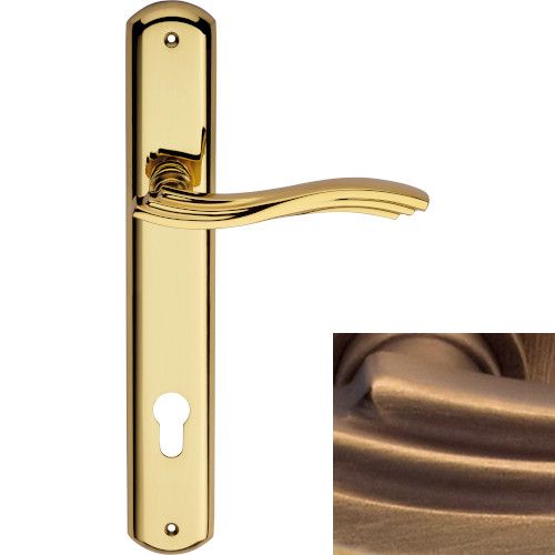 MARINA rhandle set with backplates PZ/72mm, patine matt