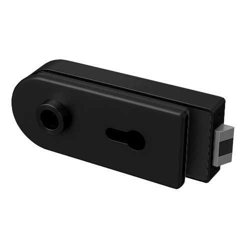 682WSC Pilnstikla durvju horizontāla slēdzene PZ, noapaļota roktura pusē, satinēti melna (005)