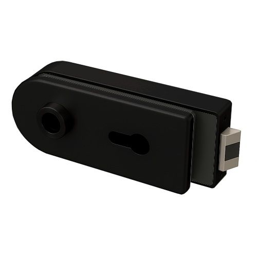 682WSC Pilnstikla durvju horizontāla slēdzene PZ,noapaļota roktura pusē,matēti melna RAL9005 (062)