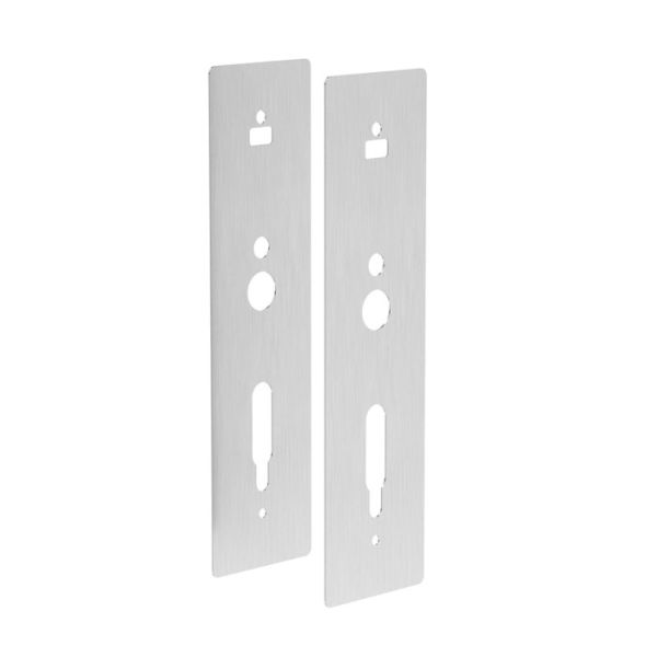 Nosegplāksnes IN.27.500.R VOYAGER CITY uzlikām, iepriekšējās furnitūras frēzējumu nosegšanai, 326x88x1 mm, satinēts nerūsējošais tērauds