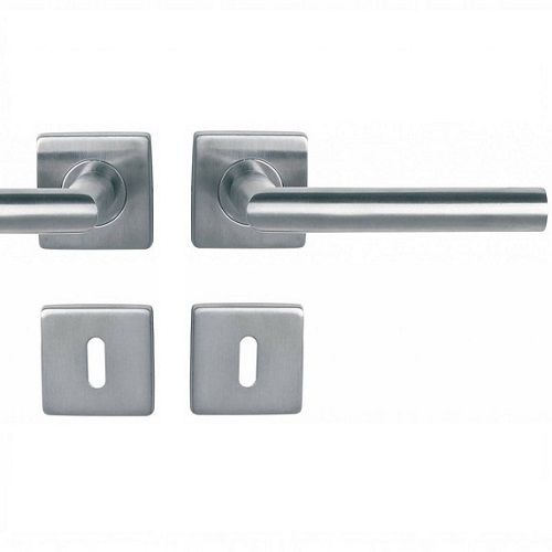 Monaco Square-R handle/rose set.BB, stainless steel