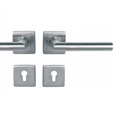 Monaco Square-R handle/rose set.PZ, stainless steel