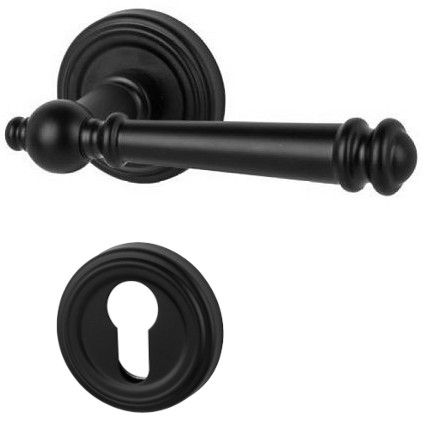 Mount Everest-R handle set with roses PZ, matt black KRM