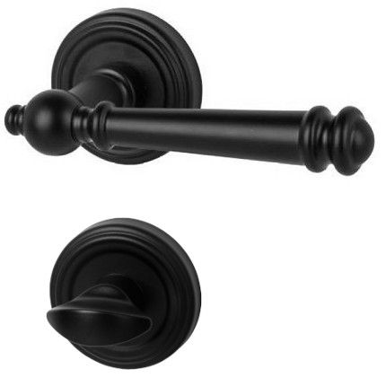 Mount Everest-R handle set with roses WC, matt black KRM