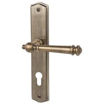 Mount Everest-LS  door handle with PZ backplates, antique brass MB