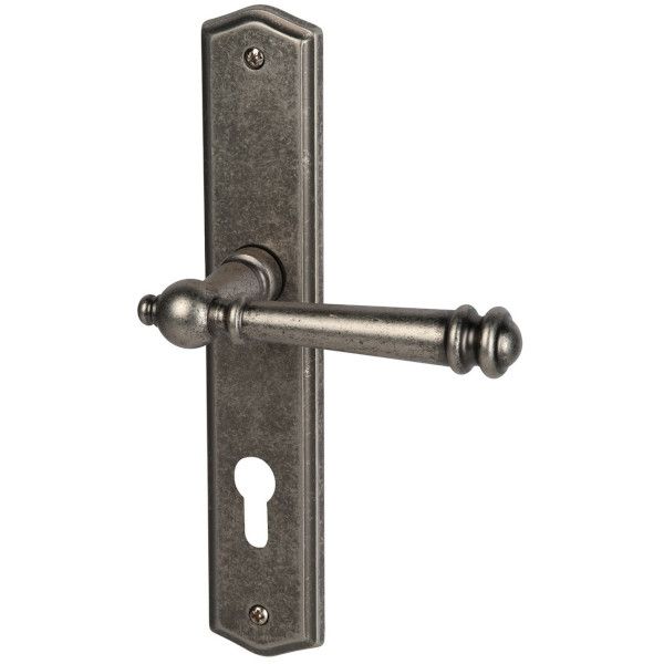 Mount Everest-LS door handle with PZ/72 backplates, antik iron AD