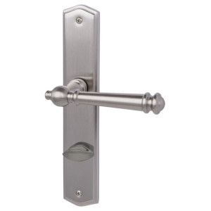 Mount Everest-LS  door handle with WC backplates, brass matt stainless steel look NTM