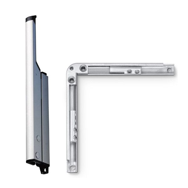 Rokturis ar stūra pārvadu loga atvēršanas šķērei OL 90 N, sudraba tonī