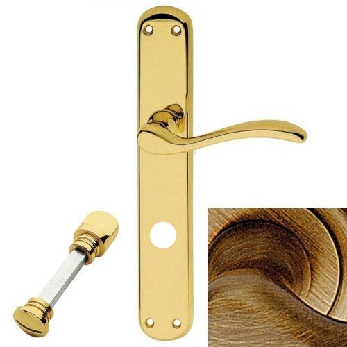 ONDA handle set with backplates WC 117NT, bronzed brass