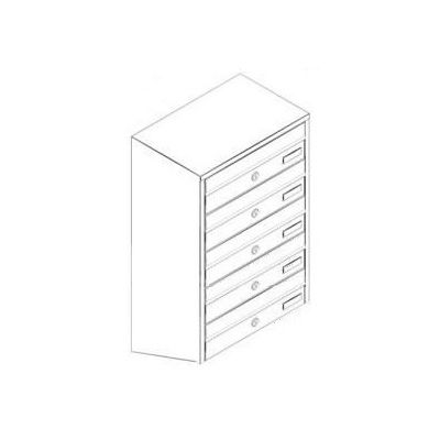 Vertikālais pastkastīšu bloks ar 5 sekcijām, pelēks