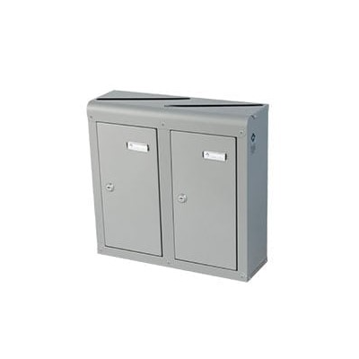 Horizontal letterbox bank of 2, grey