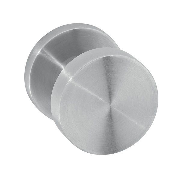 Fixed handle knob on round rose, stainless steel