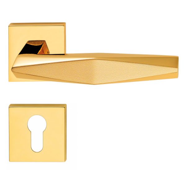 PRISMA handle/rose 019 set. PZ, polished gold / matt gold