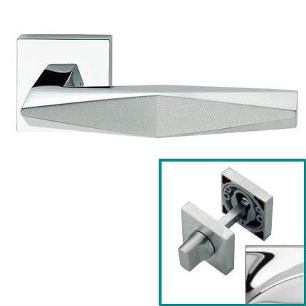PRISMA  handle/rose 019 set.WC 233NT, chrome + matt chrome mix