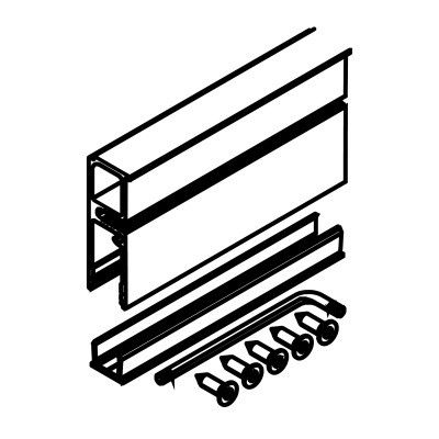 PUROLINO PLUS 80 profile set for fixed glass, 2500 mm, anodized