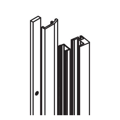 End profile set for wall mounting, 3500mm, stainless steel look [22151]