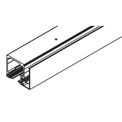 PUROLINO PLUS 80 top track set for ceiling mounting and fixed glass profile, 2500 mm, stainless steel look
