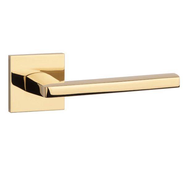PYROLA handle/rose set BAC, square rose, 7mm, gold-tone PVD polished