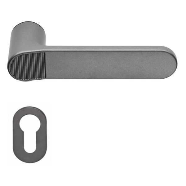 QUID ZINCRAL handles with oval PZ roses, satin anthracite