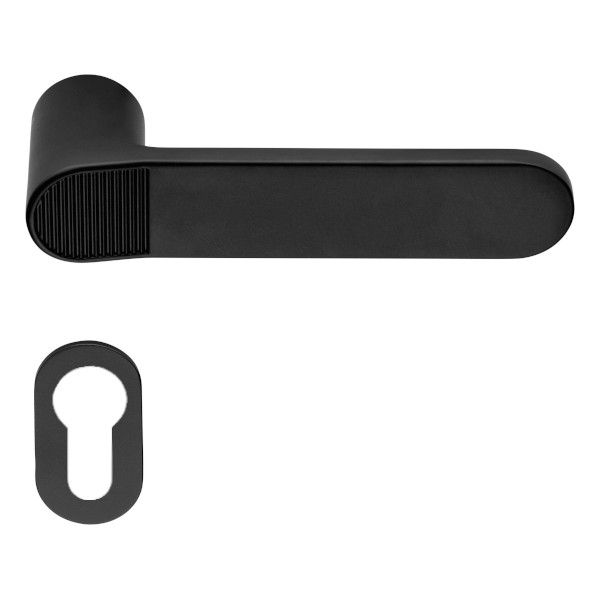 QUID ZINCRAL handles with oval PZ roses, matt black RAL9005