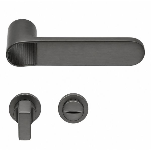 QUID ZINCRAL handles with round WC roses, satin anthracite
