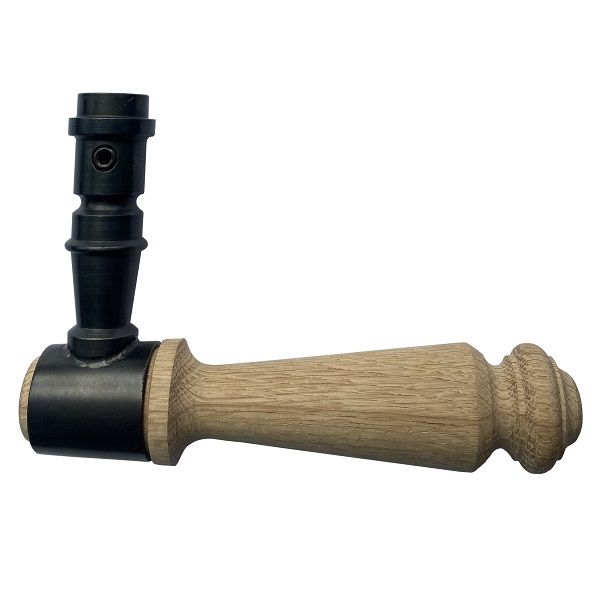 320L handle (1 pc.), forged, black steel/light oak, HANDMADE