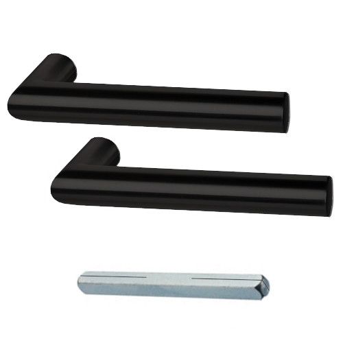 RONNY II rokturu pāris stikla durvīm BEZ rozetēm, matēts melns