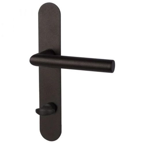 RONNY II-LS Plano handle set with rounded backplates WC/78mm, black steel look