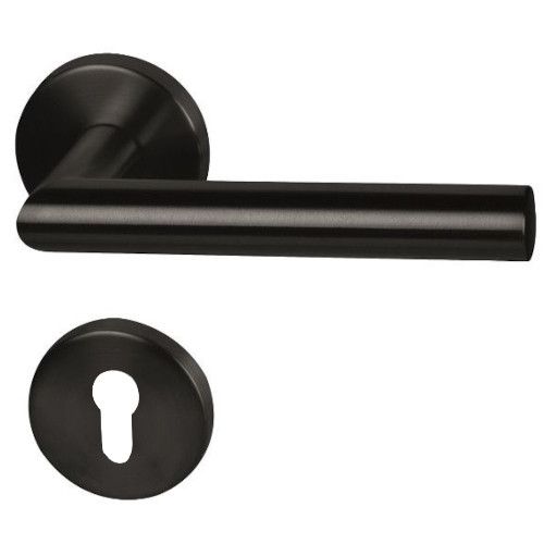 RONNY-R handle set with round roses PZ, matt black