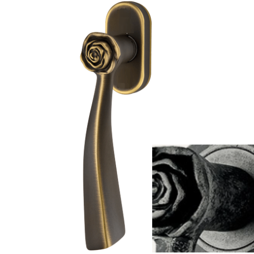 ROSE DK logu rokturis, misiņš antīkas dzelzs tonī