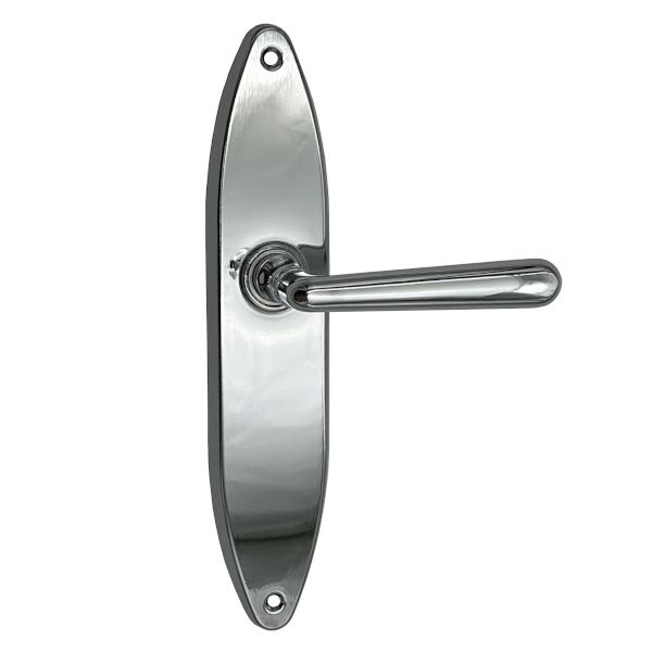 ANNA handle/backplate set. BAC, chrome polished