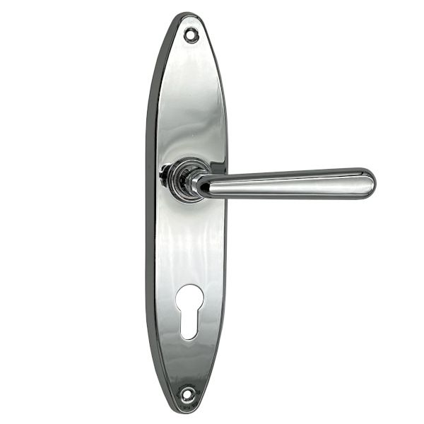 ANNA handle/backplate set. PZ 72mm, chrome polished