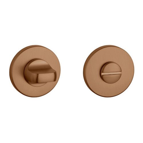 WC aizgrieznis 4x4/6/8mm, apaļas rozetes Ø 52mm, biezums 7mm, matēts vara tonis PVD. APRILE