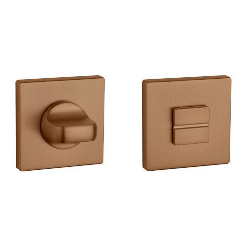 WC aizgrieznis 4x4/6/8mm, kantainas rozetes 53 x 53mm, biezums 7mm, matēts vara tonis PVD. APRILE