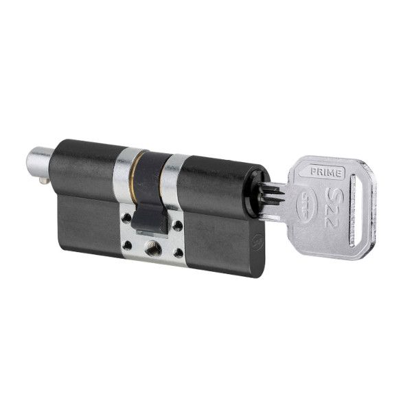 S22 modular cylinder with knob connector P35-35mm, 1+5 keys, black PVD (TB)