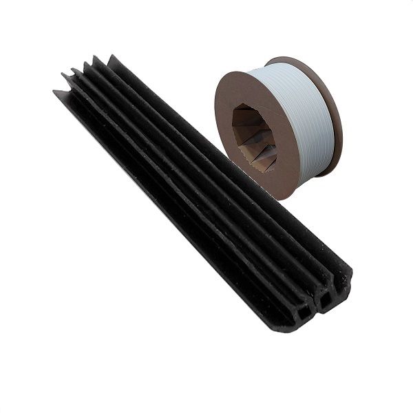 Stikla līstes blīvgumija AC5587 D SW2, melna, divdaļīga, 1 pārdošanas metrs = 2 m