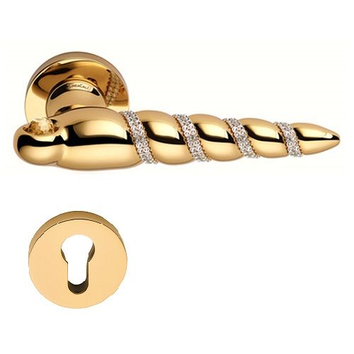 SHELL MESH handle/rose 023 set.PZ, gold plated