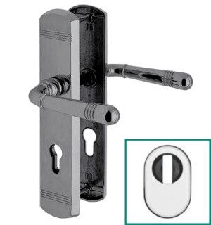 SICURA SCARLET ārdurvju rokt.grt. ar vairogu, PZ92 ZA, misiņš nerūs.tērauda tonī satinēts