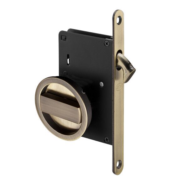 Lock for sliding doors 20.937 with WC knob, bronze tone (LB)