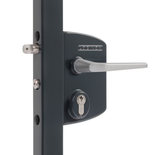 Gate lock for rectangular profiles 40-60mm, anthracite RAL 7016
