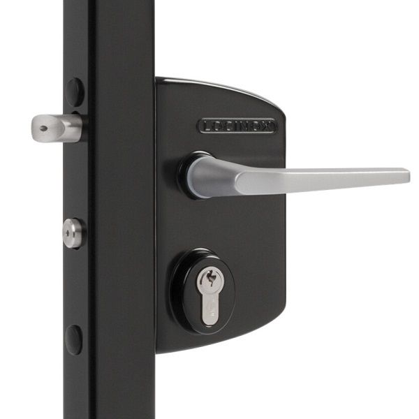Gate lock for recatangular profiles 40-60mm, black RAL 9005