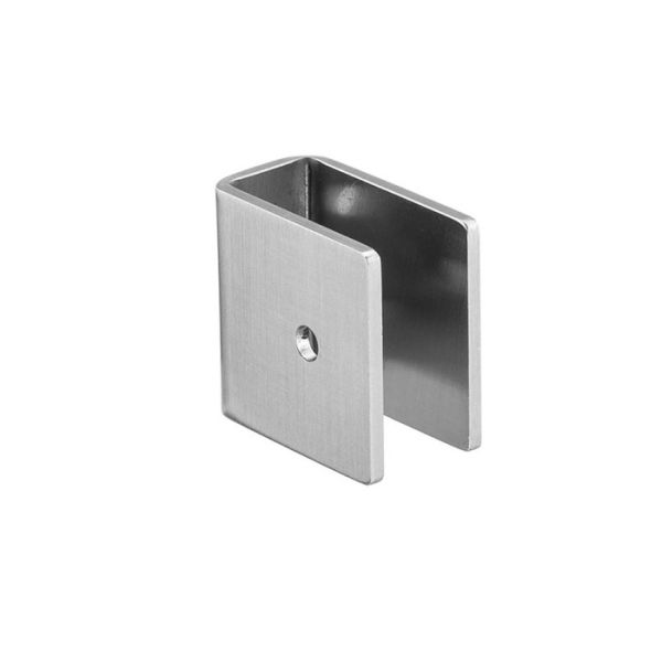 SM.065 Side holder for 13 mm panels, 30x32 mm, stainless steel satin