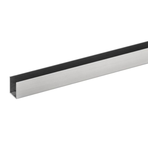 SM.101 U-shape profile for 13 mm panels, 20x15.5 mm, length 3050 mm, stainless steel satin