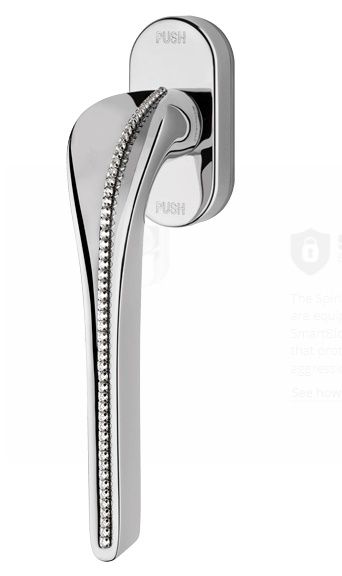 SPIRIT MESH window handle with SMARTBLOCK function, pol.chrome with Swarovski crystals