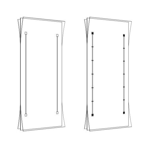 HAWA Spriegotāju komplekts vērtnei 2040-2600mm, īsināms līdz 1215-2240 mm, alumīnijs neapstrādāts